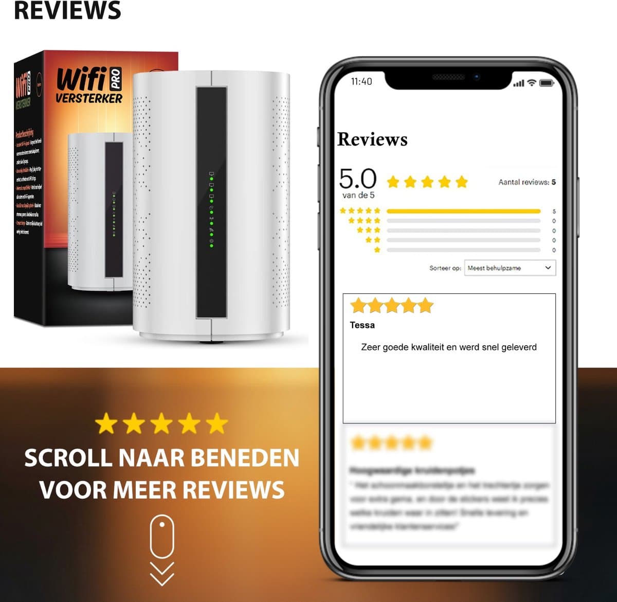 Neotex WiFi-Versterker: WiFi 6, dual-band, mobiele router thumbnail 2