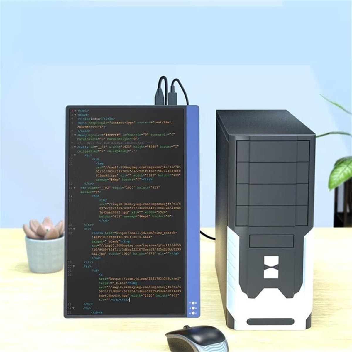 Draagbare Monitor - Externe Scherm Laptop - Productiviteit Verhogen - Ultra Dun Lichtgewicht - 15 inch - Zilver thumbnail 3