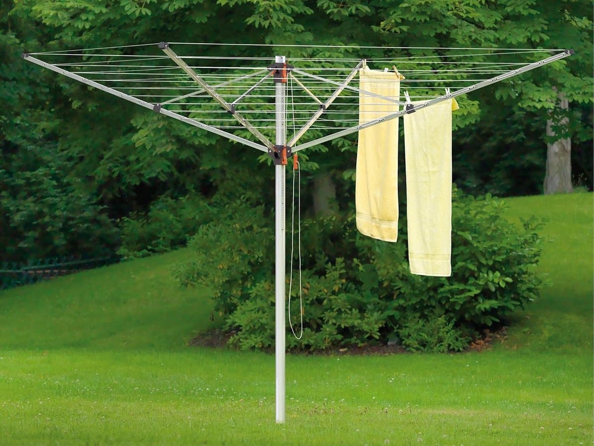 Droogmolen Comfort Plus - Waslijn molen - Kleding Drogen - Inclusief grondboor - 52 meter lijn - Zilverkleurig thumbnail 3