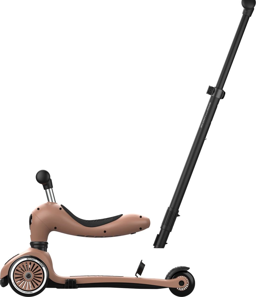 Scoot & Ride Highwaykick 1 Push & Go - 2-in-1 Kinderstep met duwstang - Step & Loopfiets 2-in-1, 3 wielen - Duwstang 3 hoogtes, afneembare voetsteunen - 1-5 jaar, max 20/50 kg - Mocha thumbnail 6
