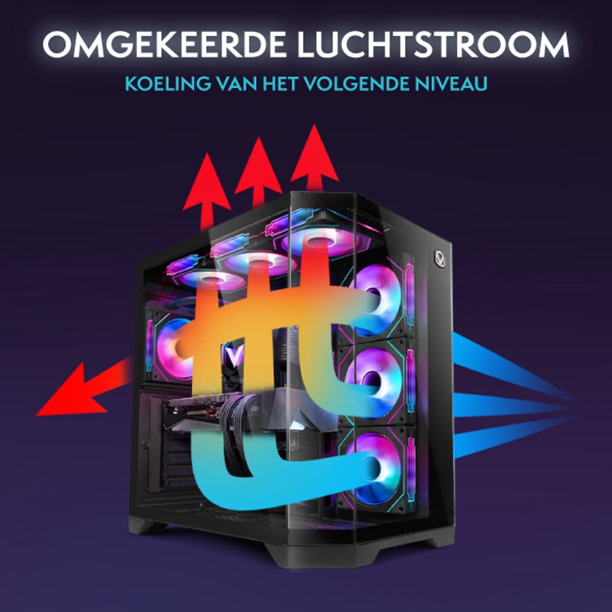 Vibox Gaming PC - Ryzen 7 9800X3D - RTX 5070 Ti - 32GB DDR5 RAM - 1TB NVMe SSD - Windows 11 - WiFi 6 + Bluetooth 5.4 - Waterkoeling thumbnail 4
