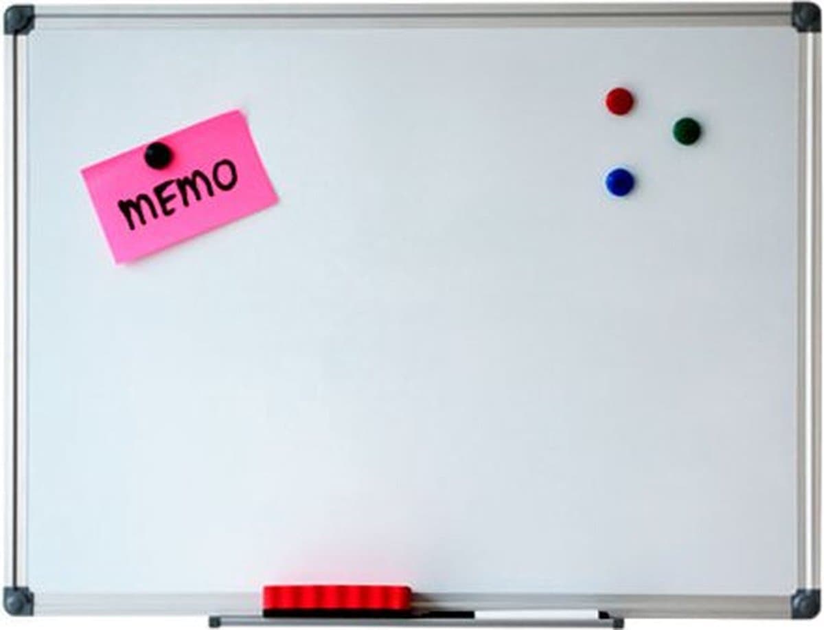 Whiteboard Magnetisch 90 x 120cm inclusief pennengoot
