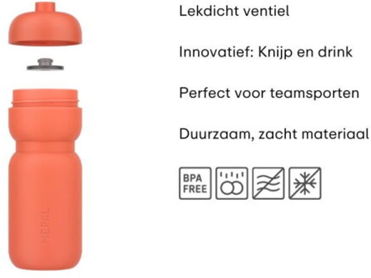 Mepal Bidon squeeze Sport - 600 ml - Knijp en drink - Lekdicht ventiel - Vaatwasmachinebestendig - Drinkflessen - Graphite black thumbnail 2
