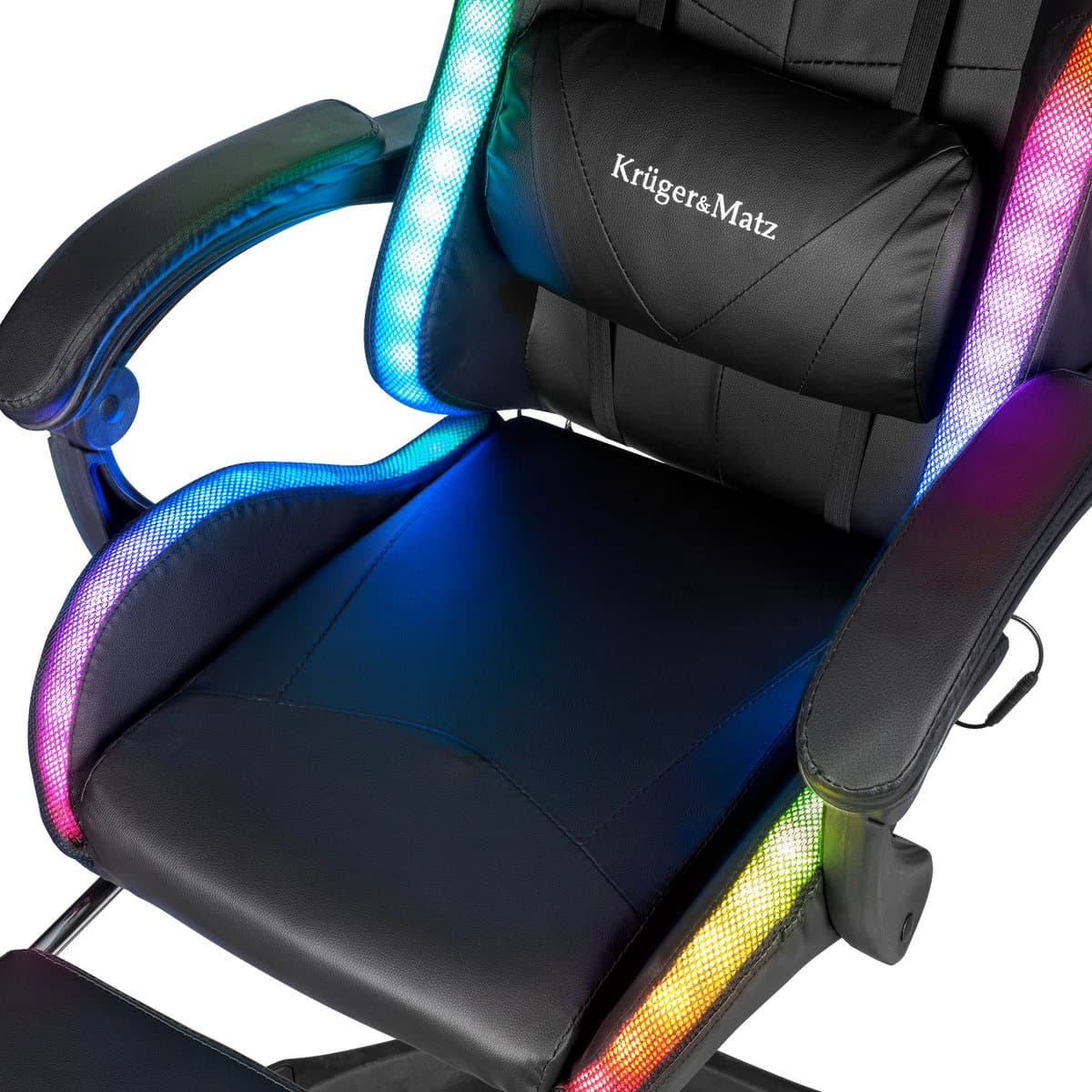 Krüger&Matz KM0790BLED - GX-150 game stoel met LED verlichting - gaming chair - gamingstoel - RGB - zwart thumbnail 8