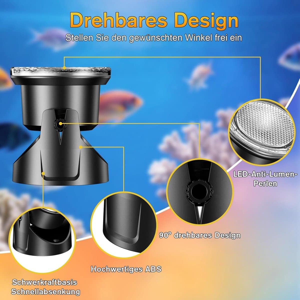 POPOSOAP Vijververlichting-4-in-1 warmwitte onderwater-ledspot-IP68-waterdichte tuinverlichting-dompelspots voor vijver-tuin-terras-fontein-zwembad en waterval[Energieklasse C] thumbnail 5