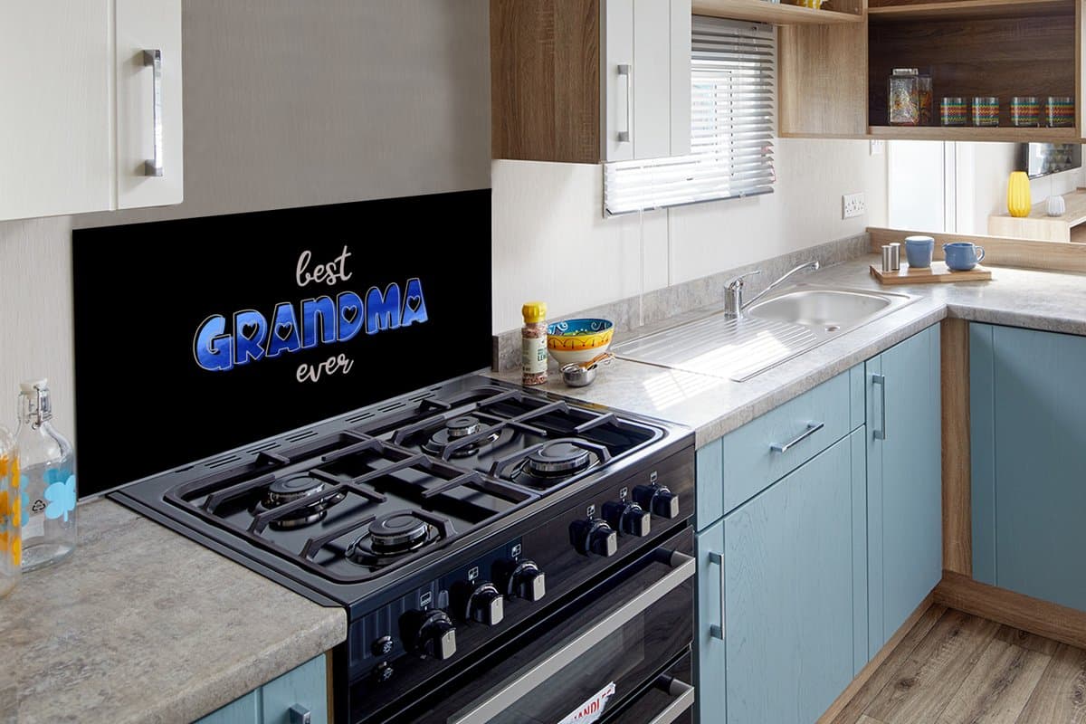 Spatscherm keuken 80x40 cm - Kookplaat achterwand Spreuken - Oma - Best grandma ever - Quotes - Muurbeschermer - Spatwand fornuis - Hoogwaardig aluminium thumbnail 6