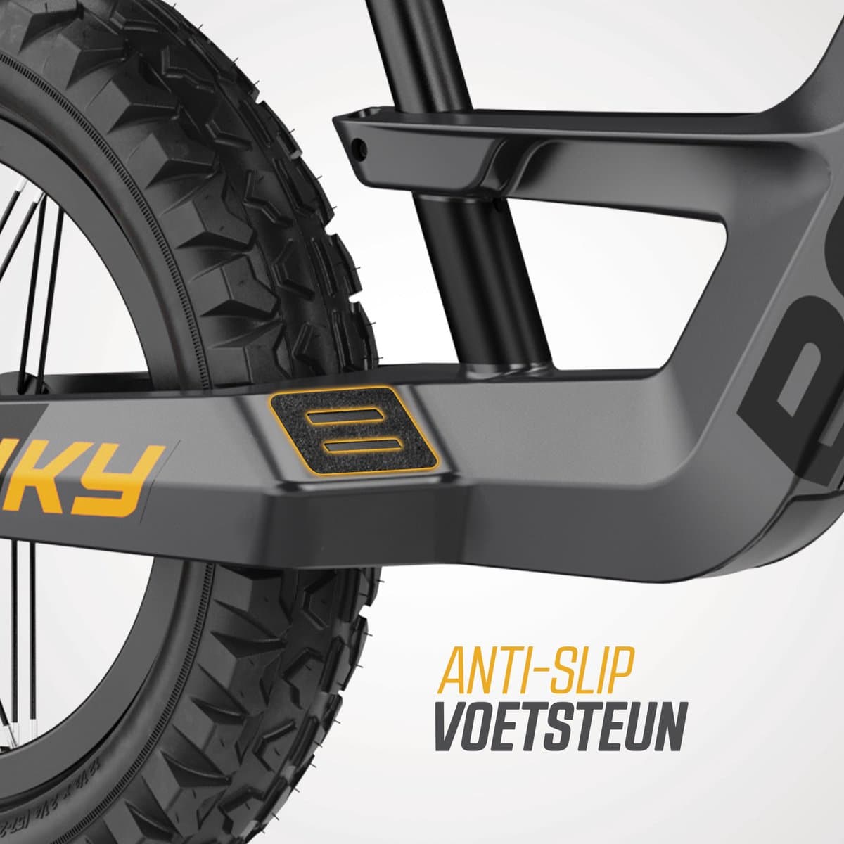 BERG Biky Cross Grey Loopfiets - 12 inch - Met handrem - Lichtgewicht frame van magnesium - Verstelbaar zadel - 2,5+ Jaar - Grijs thumbnail 3