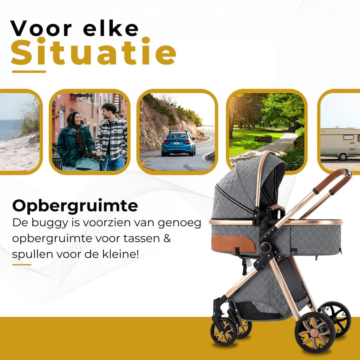 Lunola Nova - Kinderwagen 3-in-1 - incl. autostoel - 0-20kg - XXL - Multifunctionele Buggy 3in1 - Grijs thumbnail 3