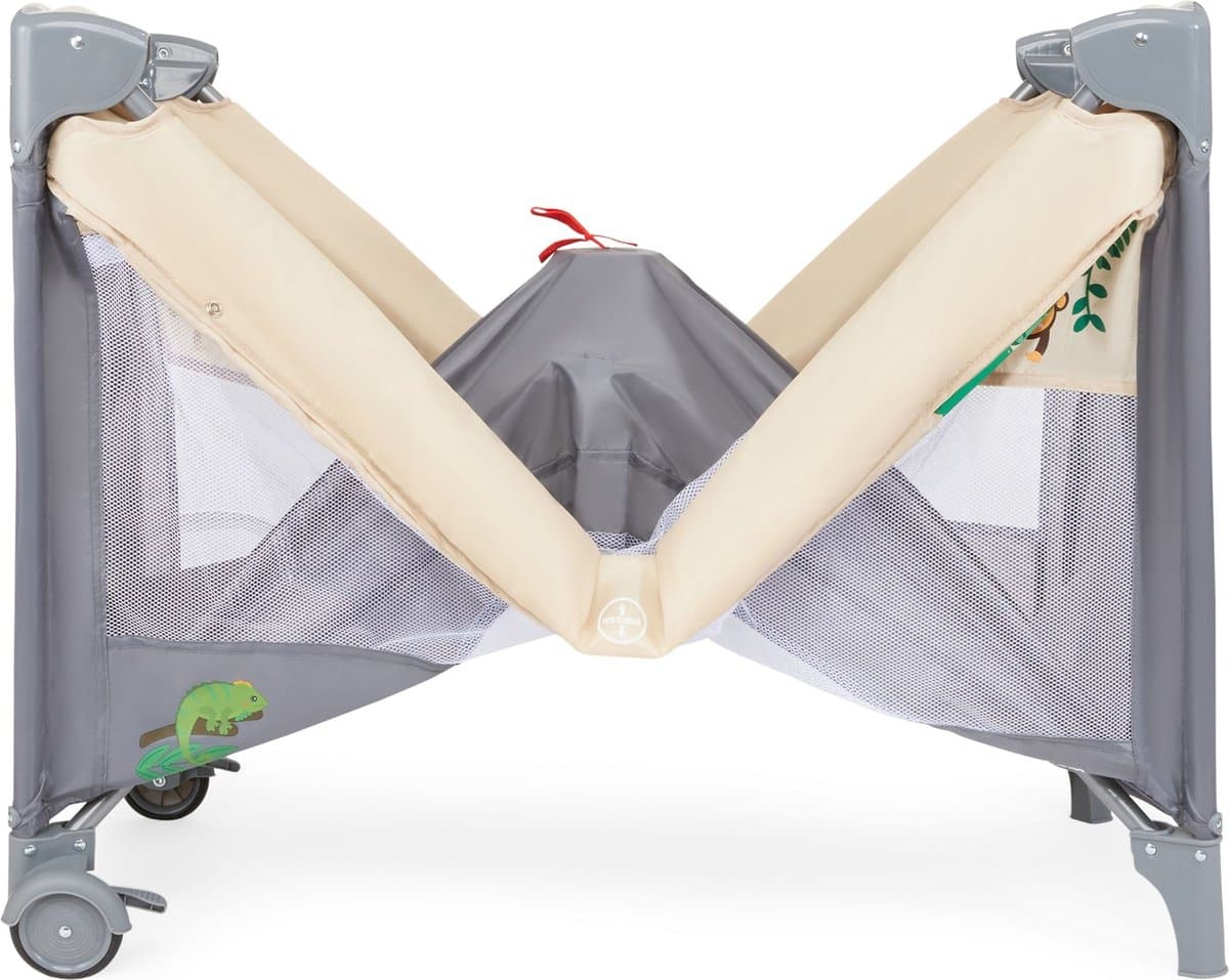 Moby-System Campingbedje - Reisbedje baby - met matras commode bodemverhoger en Klamboe - inklapbare box thumbnail 6