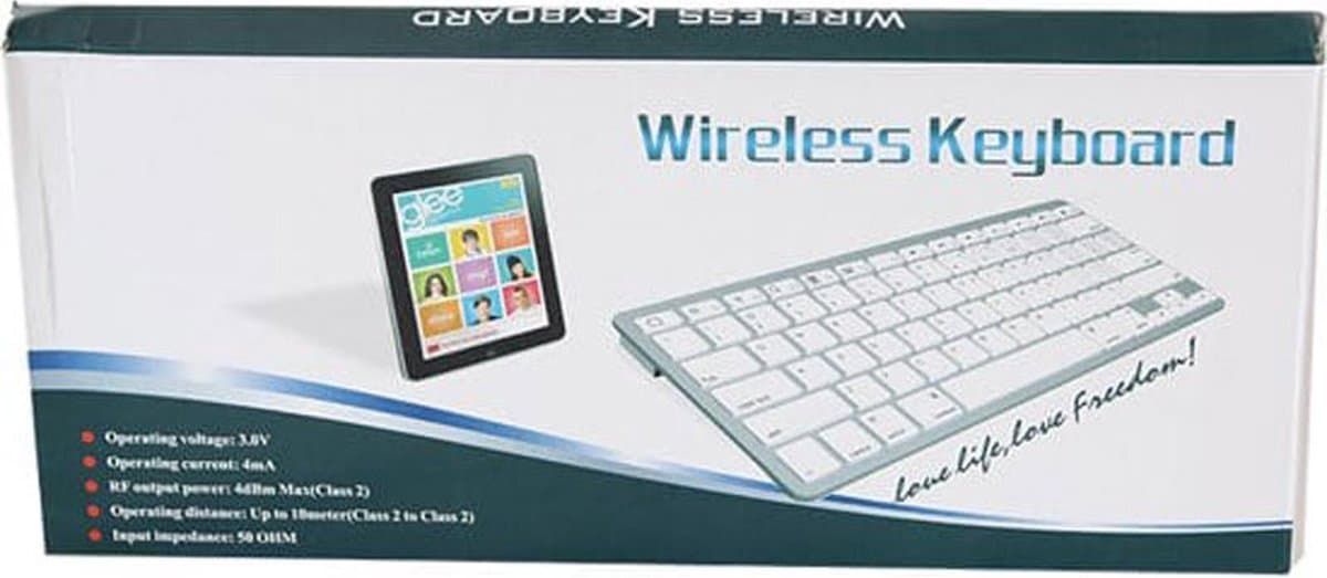 Draadloos Toetsenbord - Wireless Keyboard - Bluetooth - Zilver thumbnail 6
