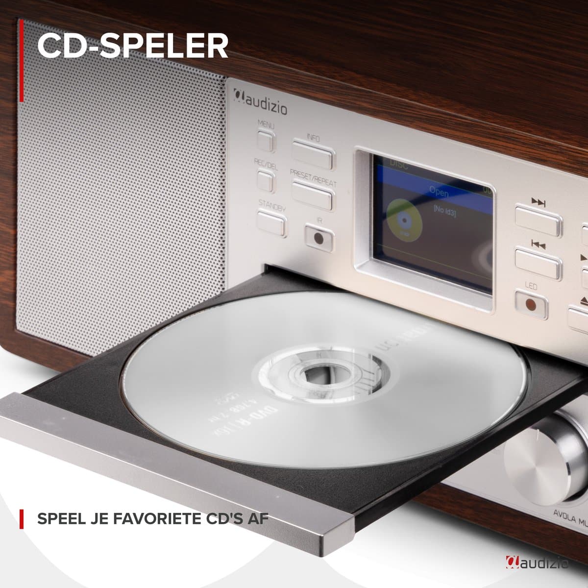 Internetradio - Audizio Avola alles-in-één radio met Bluetooth - DAB+/FM - CD speler - Zilver thumbnail 3