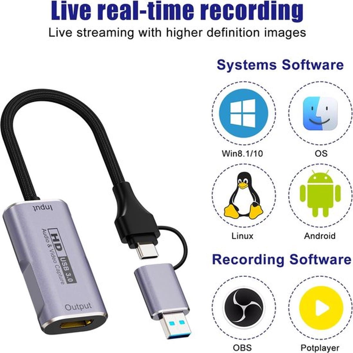 Capture card 4K - Game Capture Card - Video Grabber - Video Capture Card 4K thumbnail 4