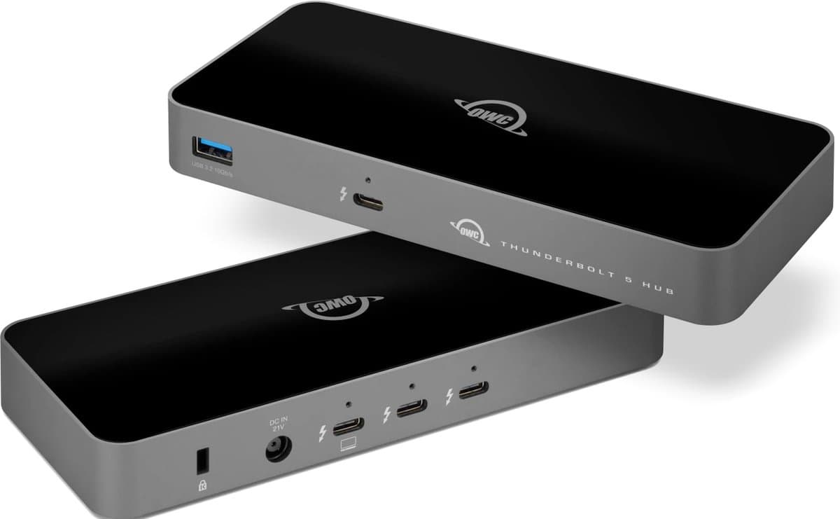 OWC Thunderbolt 5 Hub - 4x USB-C & 1x USB-A - 120 Gb/s - 140W - Zilver/Zwart thumbnail 7