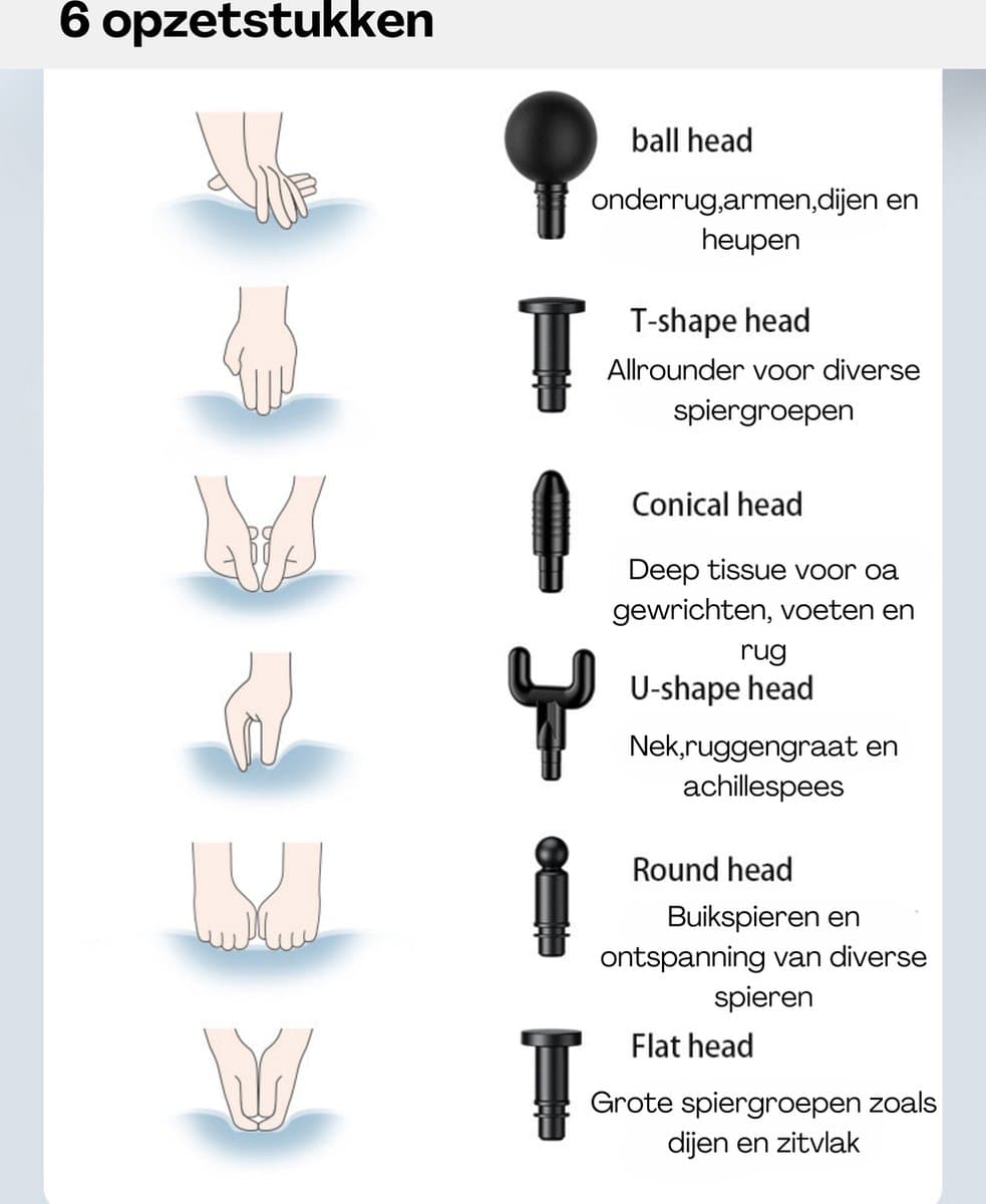 Tec Lux Massage Gun: 6 koppen, 10 uur batterij, €29,99 thumbnail 8