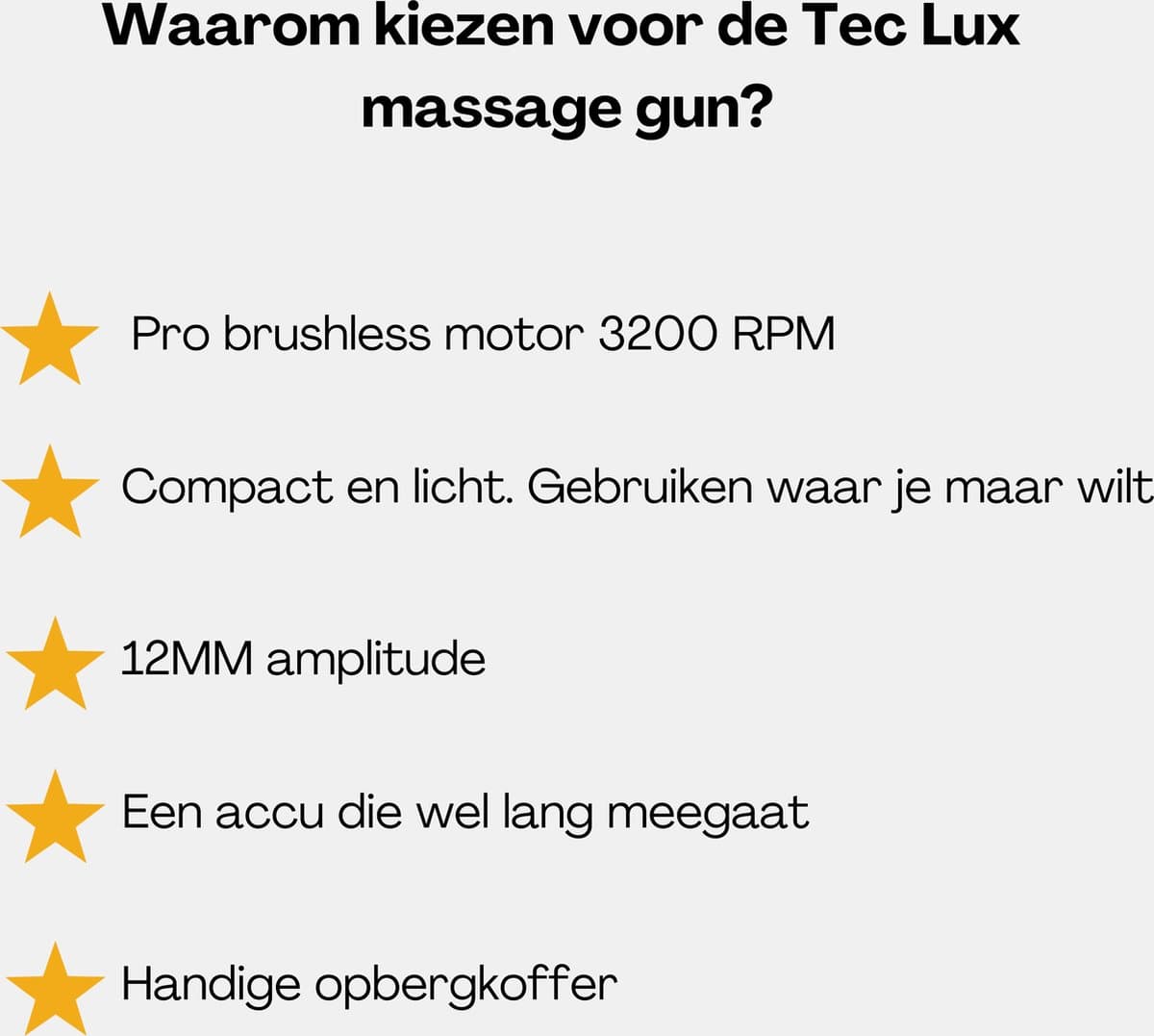 Tec Lux Massage Gun: 6 koppen, 10 uur batterij, €29,99 thumbnail 2