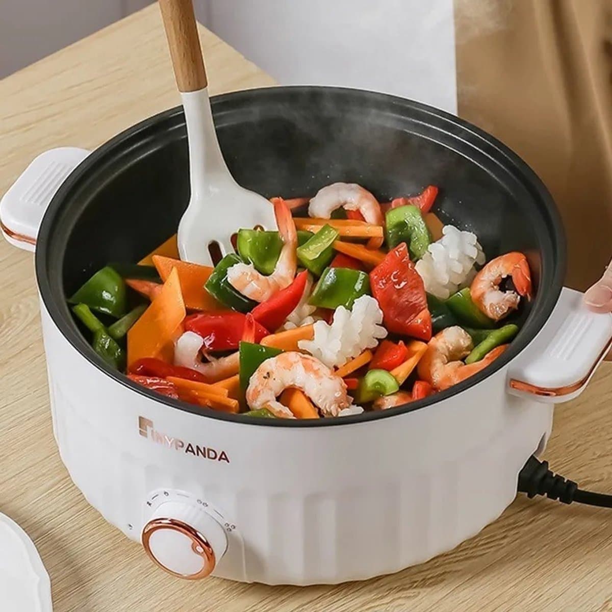 Multicooker – 3L – Hotpot – Hotpot Electrisch – Soepketel – Slowcooker – Soepmaker – Multicookers – Rijstkoker – Stoomkoker – Draagbare Elektrische Kookplaat – Mini Hot Pot Dubbellaags – Antiaanbak – Compact Keukenapparaat voor Thuis & Onderweg thumbnail 6