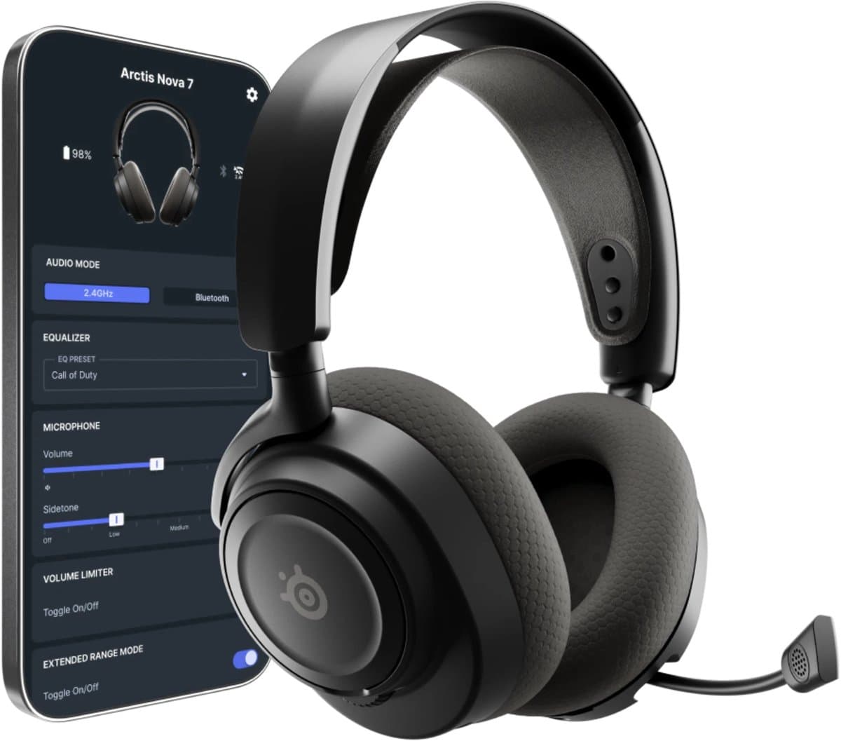 SteelSeries Arctis Nova 7X Gen 2 - Draadloze Gaming Headset - Xbox - Zwart thumbnail 6