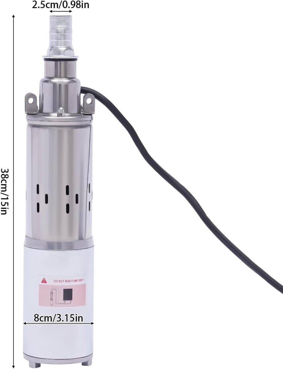 Diepbronpomp 180W 12V voor Tuin en Landbouw - Dompelpomp tot 34m Hoogte, Watertransport en Irrigatie thumbnail 7