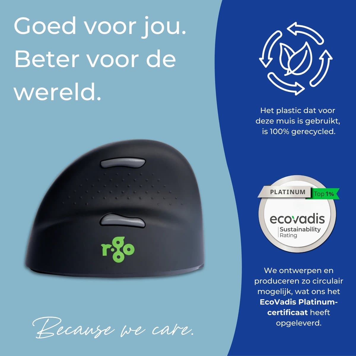 R-Go HE - Ergonomische Verticale Muis - Bluetooth - Break Software - Linkshandig - Draadloos - Zwart thumbnail 5
