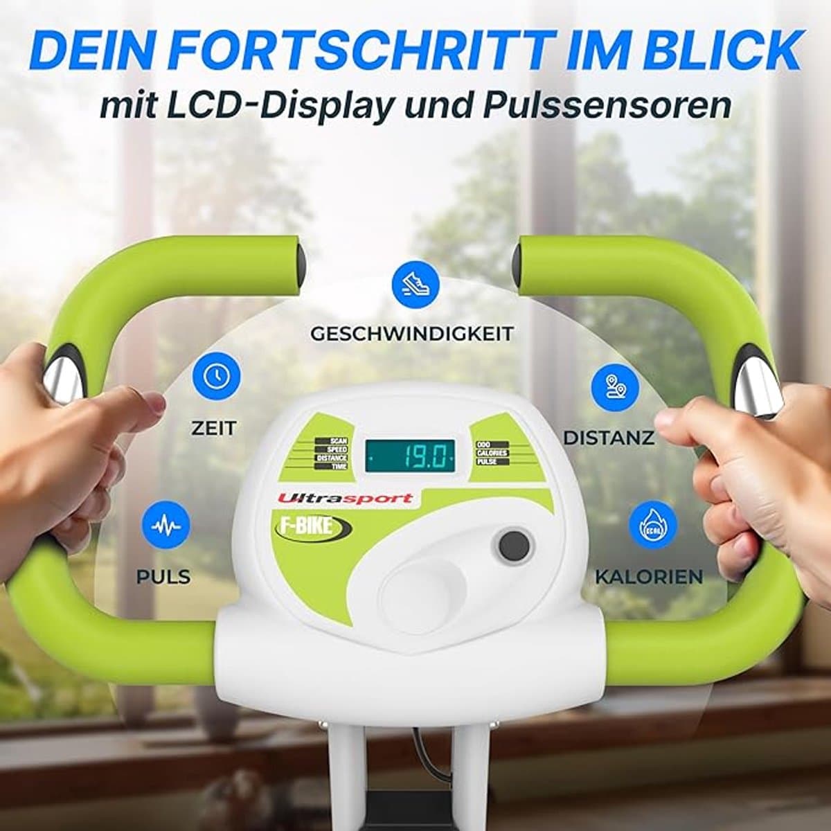Hometrainer / Indoorfiets F-Bike Pro – Opvouwbare Fitnessbike met Magnetische Weerstand, LCD-Display, Hartslagmeter, Calorie- en Snelheidsmonitor – Geschikt tot 130 kg – Designbest thumbnail 6