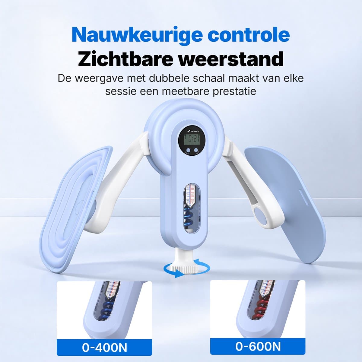 MERACH Bekkenbodemtrainer vrouw - dijbeentrainer, beentrainer - postnataal herstel - Compact - draagbaar - Voor mannen en vrouwen - blauw thumbnail 7