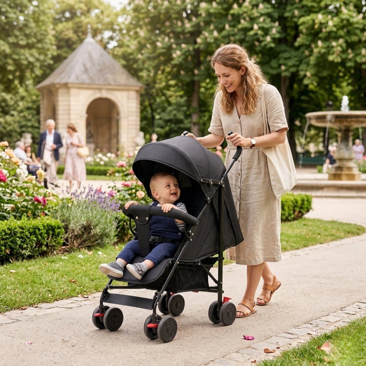 Livista Lichtgewicht Kinderwagen Buggy – Verstelbare Rugleuning 95°-175° – Compact en Comfortabel – 6-36 Maanden – Max. 15 kg– Zwart thumbnail 3