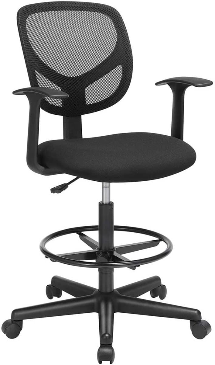 Ergonomische Bureaustoel Met Armleuningen, Hoogte 55-75 Cm, Capaciteit 120 Kg - Songmics - Bureaustoel - Zwart - Kunststof; Polyester thumbnail 4