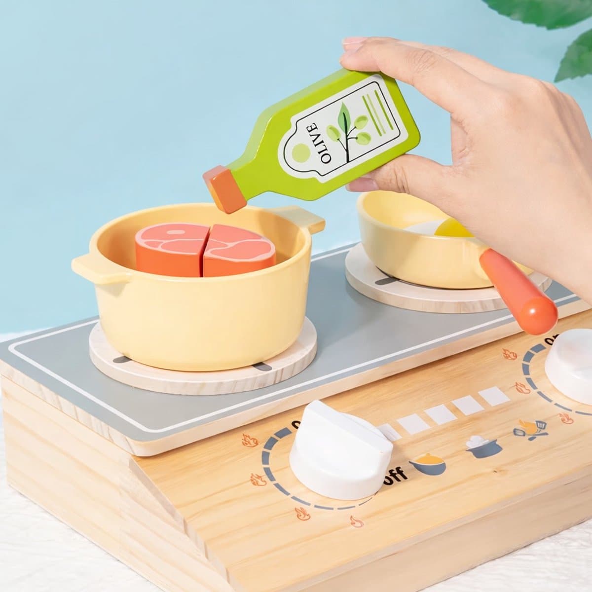 Onbekend Houten Keukenspeelset – Kookplaat, Pannen & Accessoires thumbnail 7
