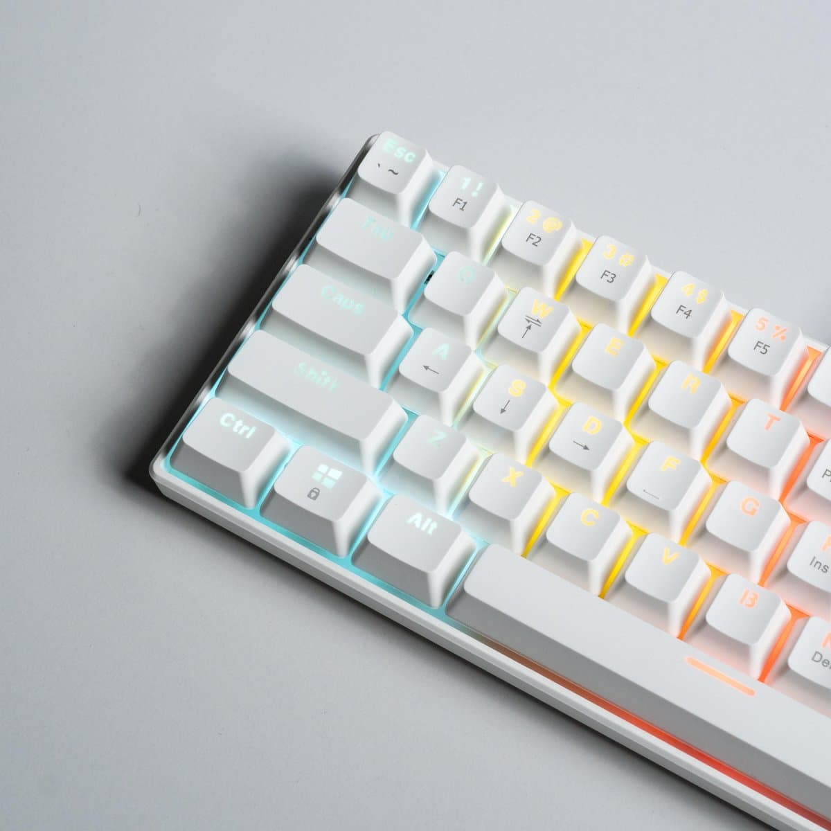 Furycube A61K - Mechanisch Gaming Toetsenbord - 61 Toetsen - Regenboogverlichting - Bedraad - Wit thumbnail 7