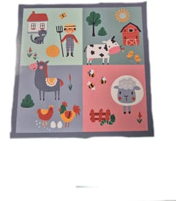 Productfoto van baby speelkleed 100x100 kleurrijk boerderij