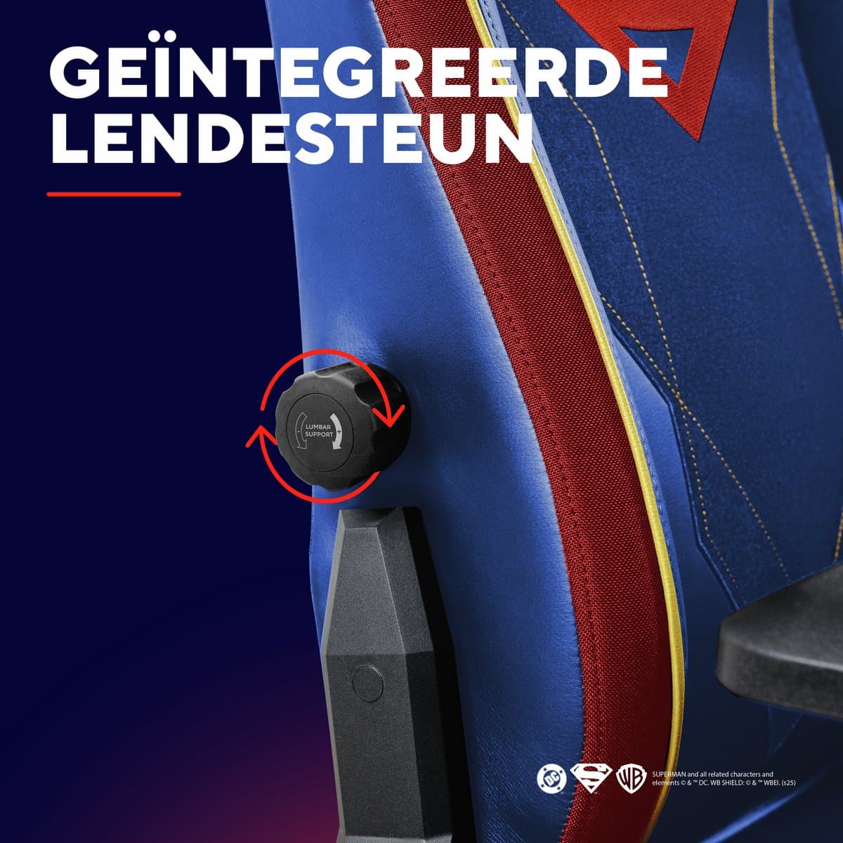Trust GXT 721SM Ruya Pro Superman Editie - Premium Gaming Stoel - Gamestoel - Nekkussen - Verstelbare Rug Ondersteuning - Hoogte Verstelbaar - Rug- & Armleuningen Verstelbaar - Superman Blauw thumbnail 4