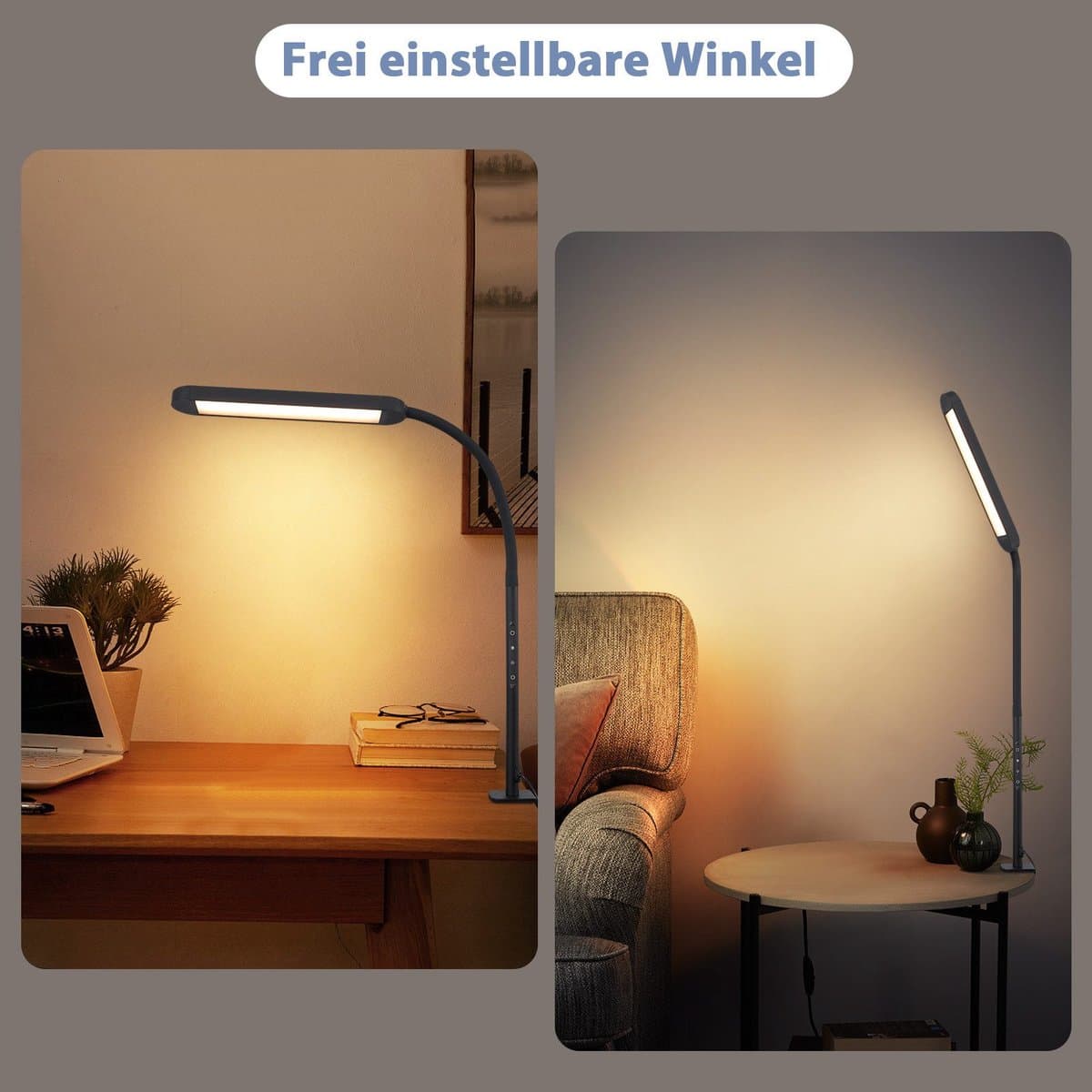 NETTLIFE Tafellamp LED - zwart - Flexibel Klemlamp - 3000-6500K Dimbaar - LED Bureaulamp - 11W - Daglicht Wit - 3 Kleurtemperaturen - 5 Helderheidsniveaus - USB Oplaadbaar - voor slaapkamer | woonkamer | Werkkamer thumbnail 6