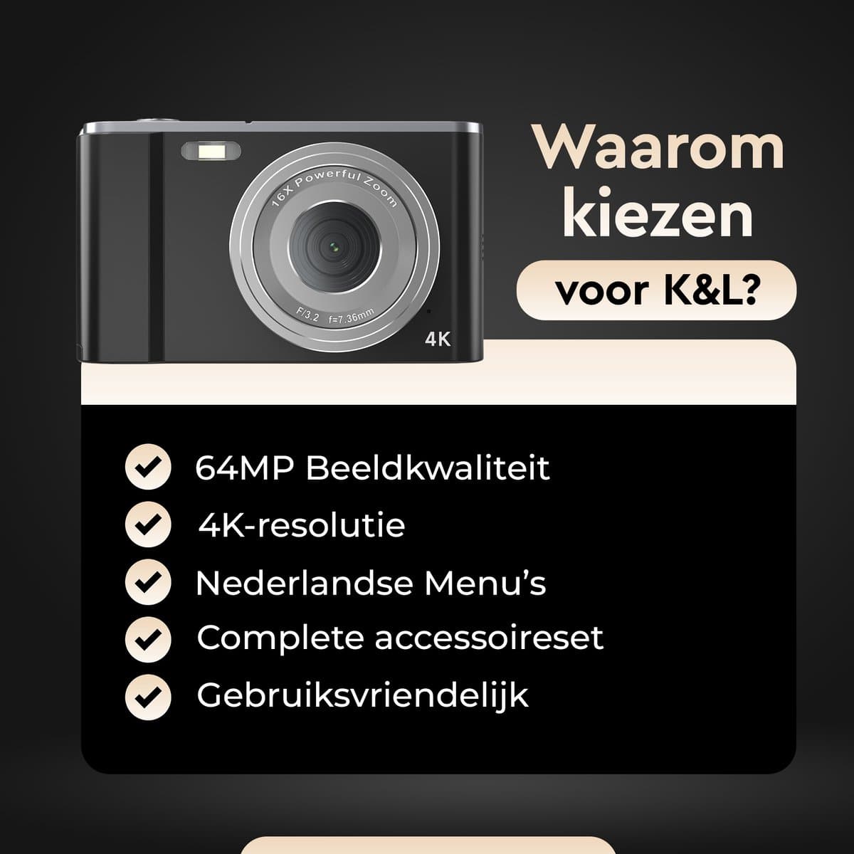 K&L KL-PLUS-64-Z 4K-camera met 64GB-kaart thumbnail 6