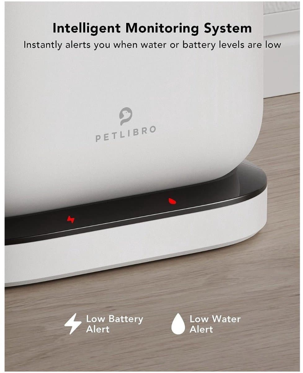Petlibro Dockstream - Automatische Drinkfontein - 2,5L - Wit - Draadloos - Incl. filtersysteem thumbnail 7