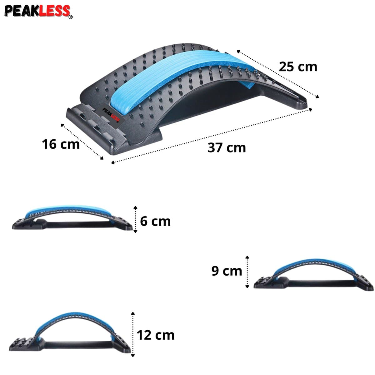 Peakless Verstelbare Backstretcher met Gratis E-Book - Tegen Rugklachten - Massage Apparaat - Houding Correctie - Rugstretcher - Nekstretcher thumbnail 5