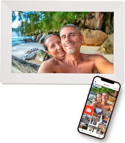 Productfoto van Pora&Co - Digitale fotolijst met WiFi en Frameo App - 10 inch - Wit