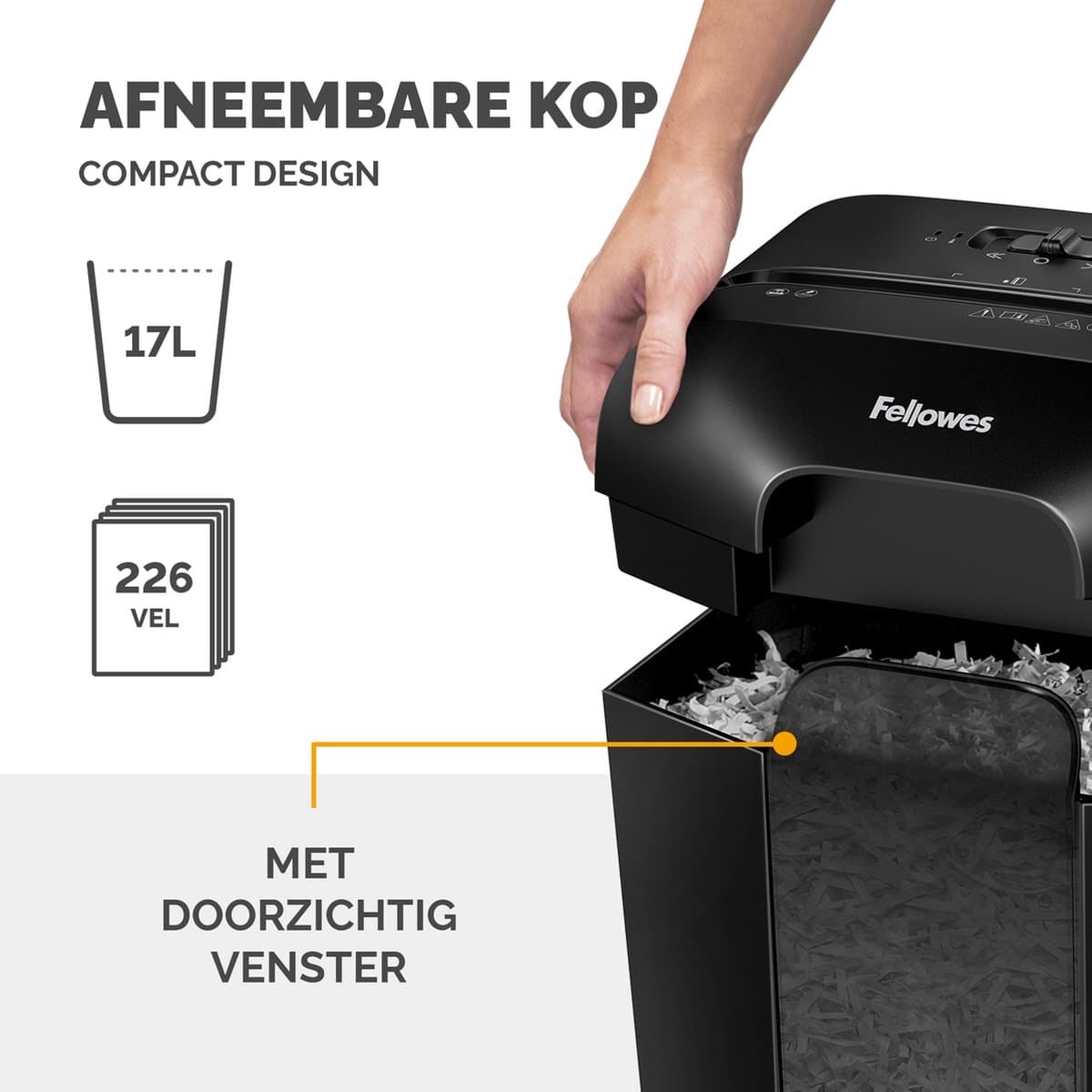 Fellowes LX45 - Papierversnipperaar - P4 Cross-Cut - 8 vel - 17L thumbnail 3