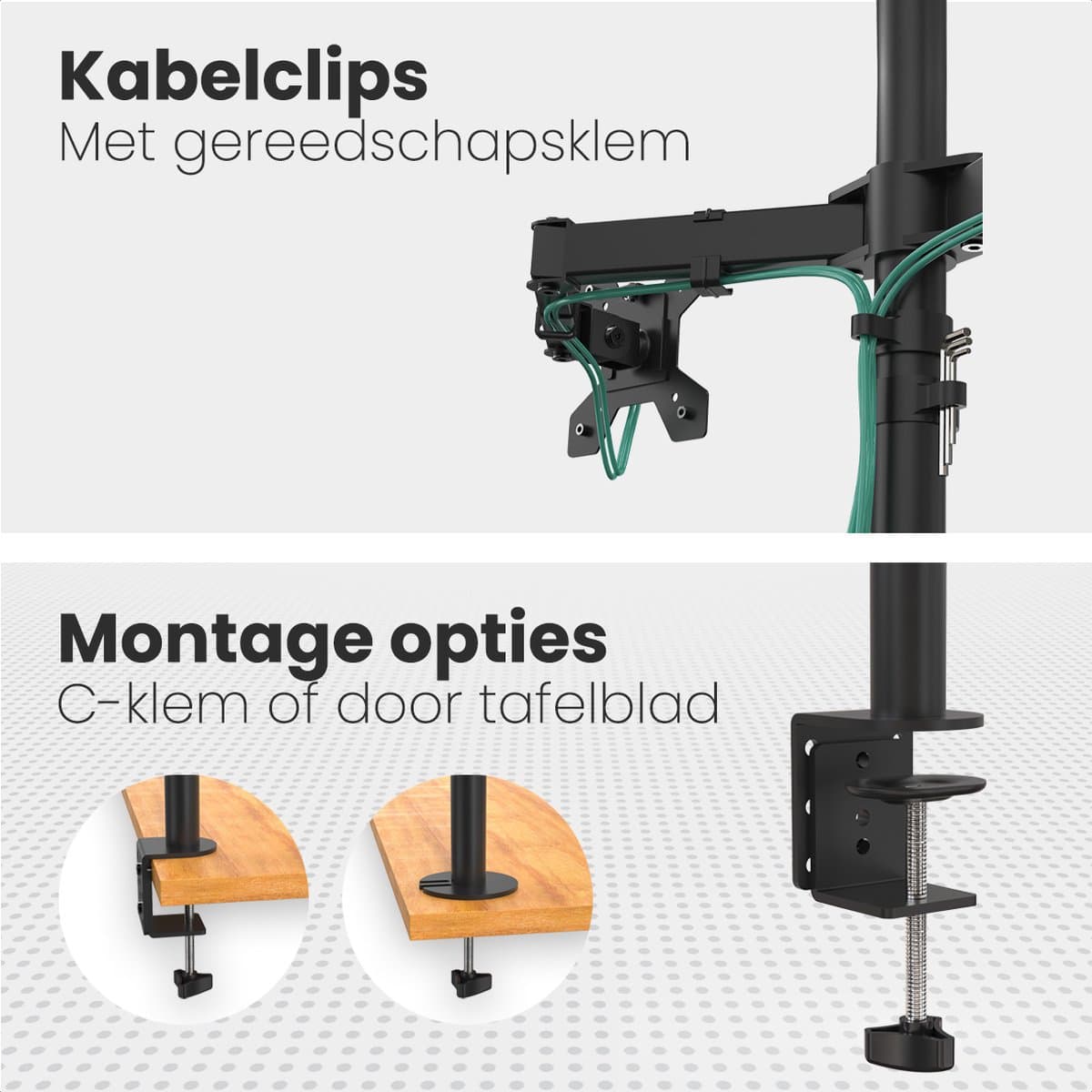 Auronic dubbele monitorarm voor 2 schermen thumbnail 7