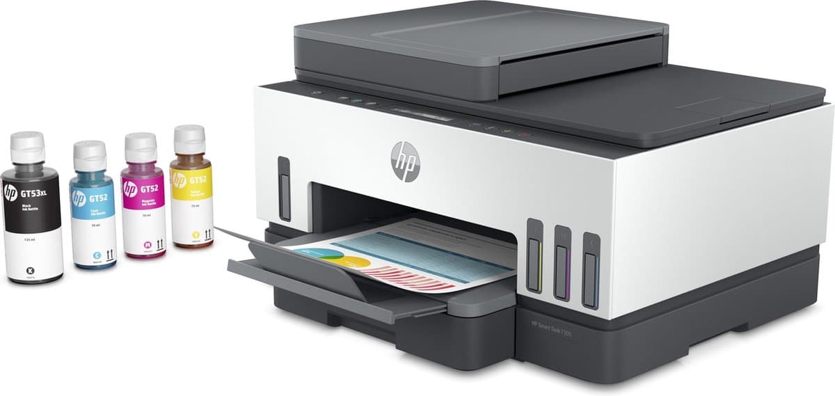 HP Smart Tank 7305 – All-in-One Kleurenprinter – Inkjet Tankprinter – Wifi, Ethernet & AirPrint – ADF – Tot 3 Jaar Printen – Printen, Scannen, Kopiëren – Dubbelzijdig – Zonder Cartridges thumbnail 5