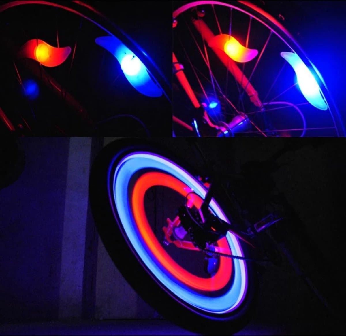 spaakverlichting Spaak wiel Led verlichting - rood -  Fiets wiel verlichting kinderen SET PRIJS 2 stuks fietslamp spaakverlichting thumbnail 3