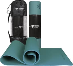 Productfoto van Rockerz Deluxe yogamat van TPE, 6 mm dik met antislip en draagtas