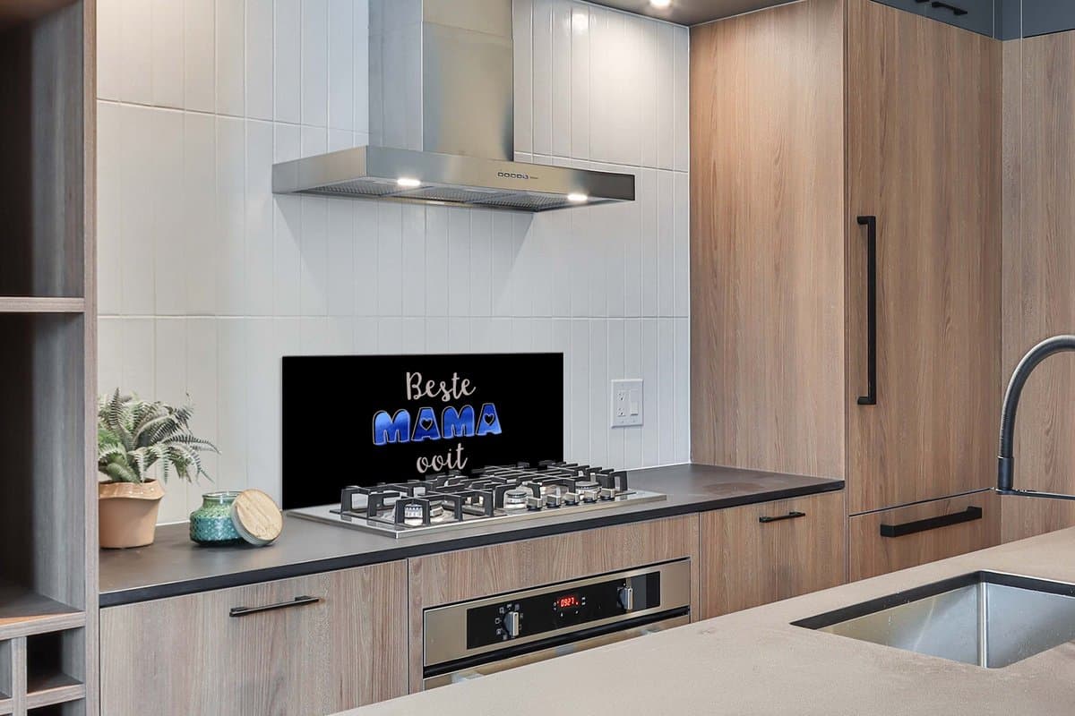 KitchenYeah Spatscherm 100x50 cm - Beste mama ooit - Aluminium thumbnail 5