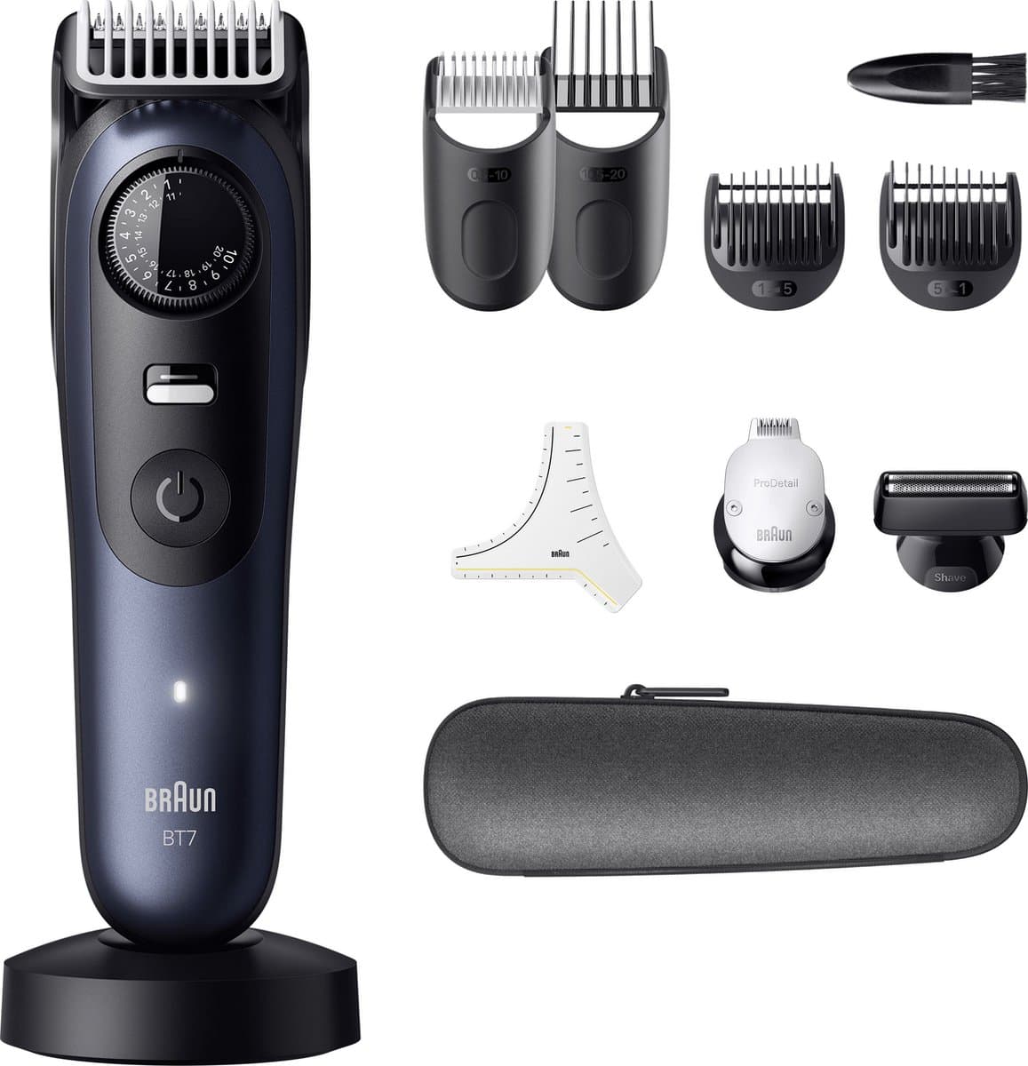 Braun Baardtrimmer Series 7 BT7540 +10 Stylingtools - ProBlade - 40 Lengtes - Blauw thumbnail 2