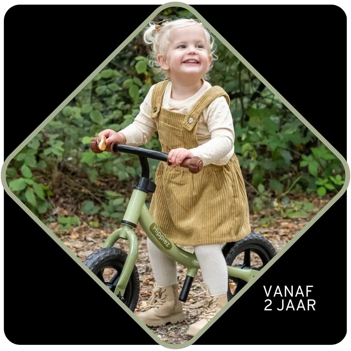 Hippiez Metalen Loopfiets Worker Old Green vanaf 2 jaar - Groene Loop Fiets - Verstelbaar Zadel en Stuur - Voor Jongens en Meisjes - Compact en Veilig - Lage Instap thumbnail 7