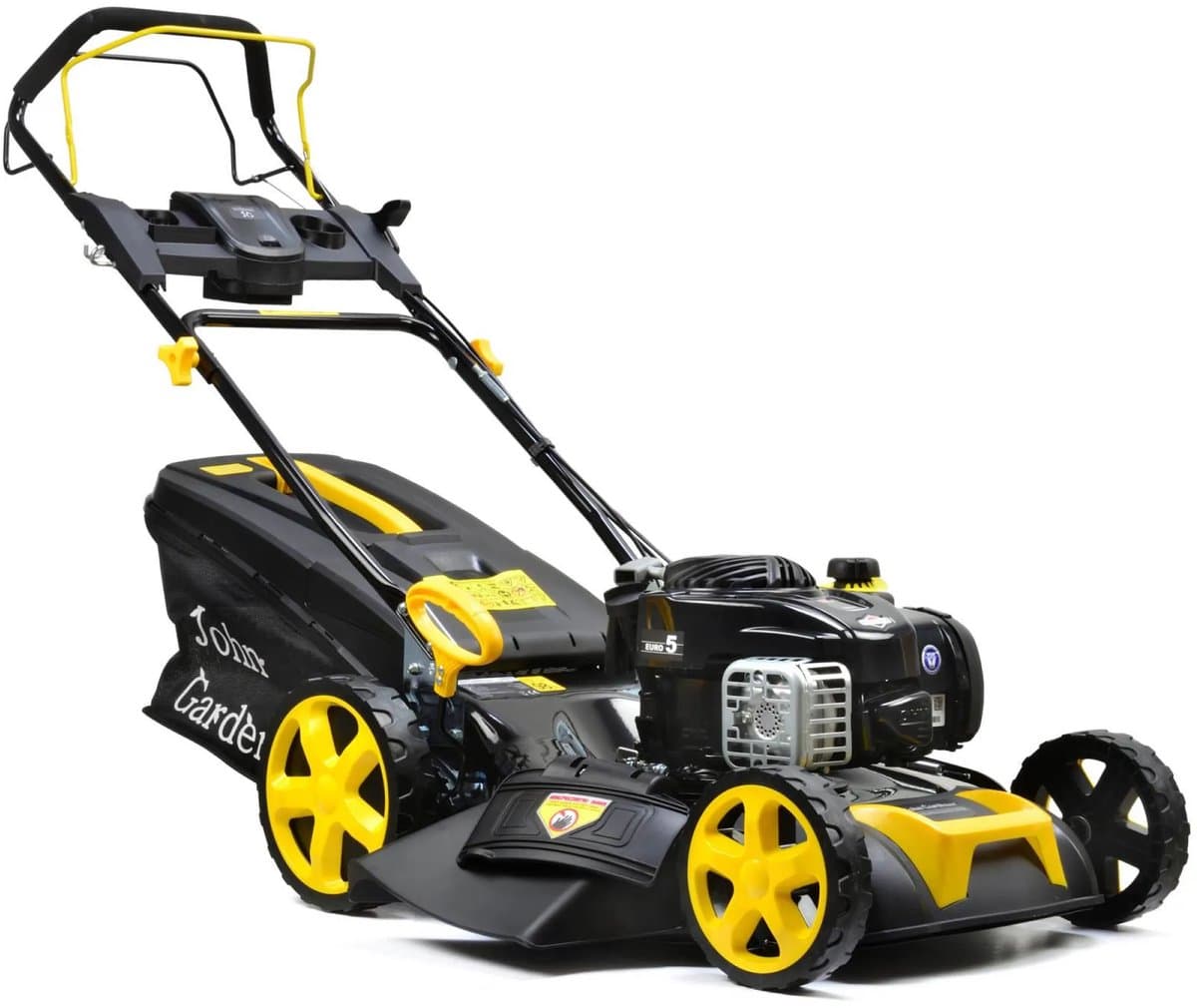 John Gardener Benzine grasmaaier - 51 cm maaibreedte - 8-traps hoogte-instelling - 60L opvangbak - Zij- en achteruitworp
