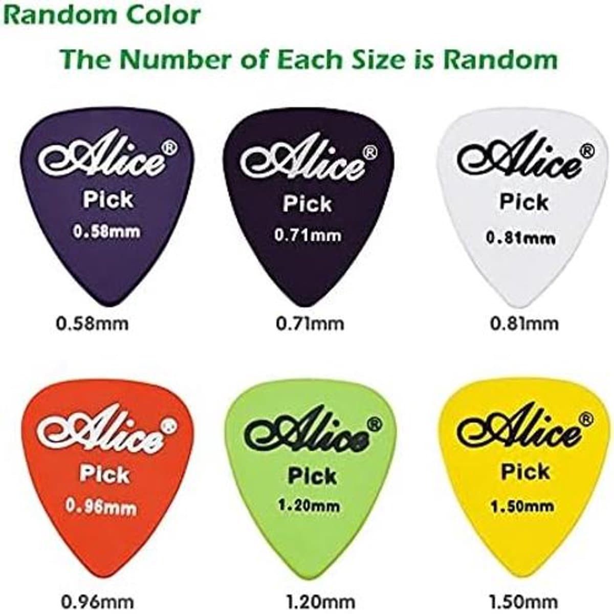 null 30-delige Gitaarplectrums Set – 6 diktes, 30 stuks thumbnail 7