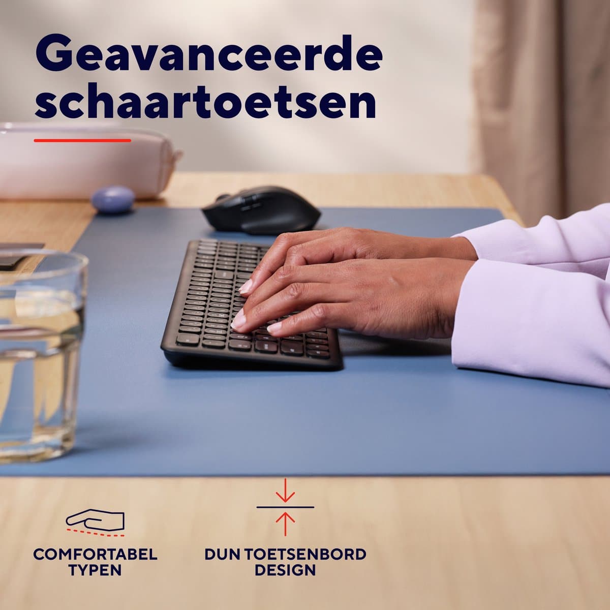 Trust Vaiya - Draadloos Toetsenbord - Multidevice - Full-size Numpad - Scissor Toetsen - US/QWERTY - Zwart thumbnail 2