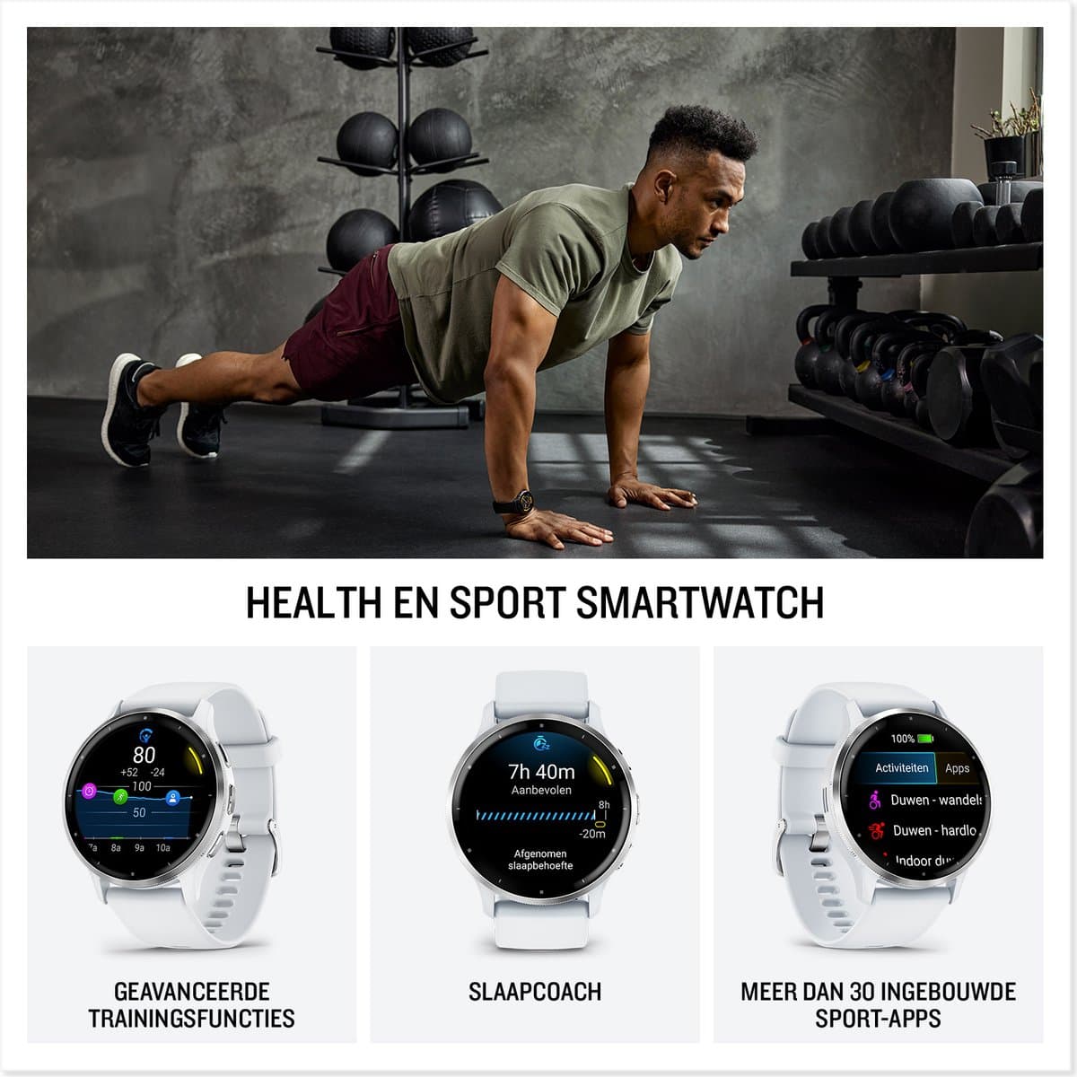 Garmin Venu 3s - Smartwatch - AMOLED-Scherm - 41mm - Sage Grey thumbnail 7