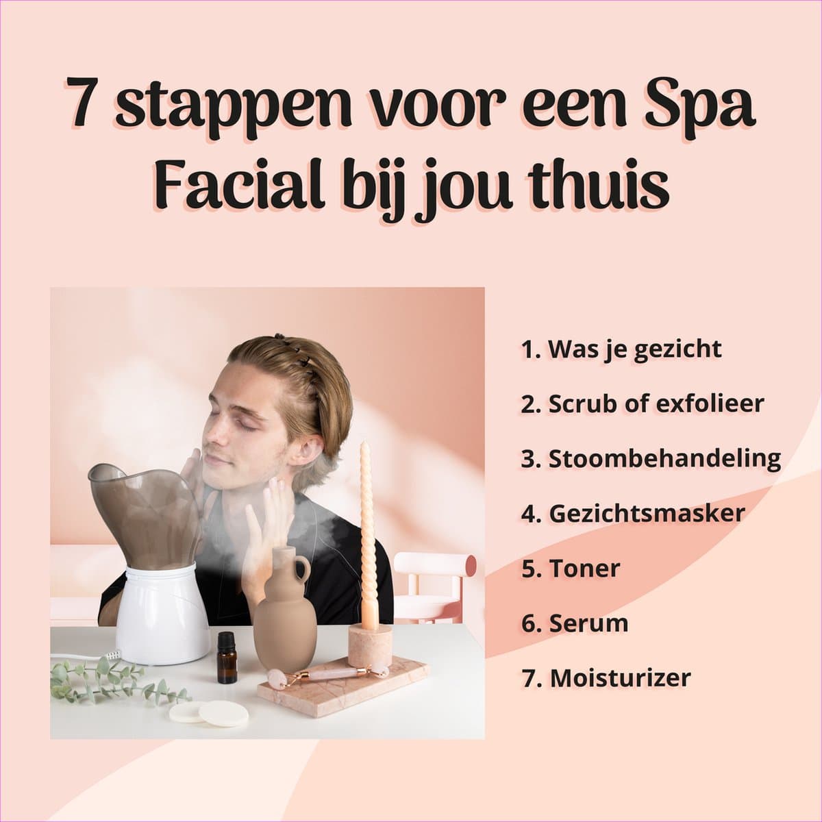 Gezichtsstomer 2-1 Set - Mee Eters Verwijderen - Blackhead Remover - Stoom Inhalator - Gezichtsreiniger Elektrisch - Gezichtssauna - Gezichtsverzorging Vrouwen / Mannen - Wit - Peach Beauty thumbnail 8