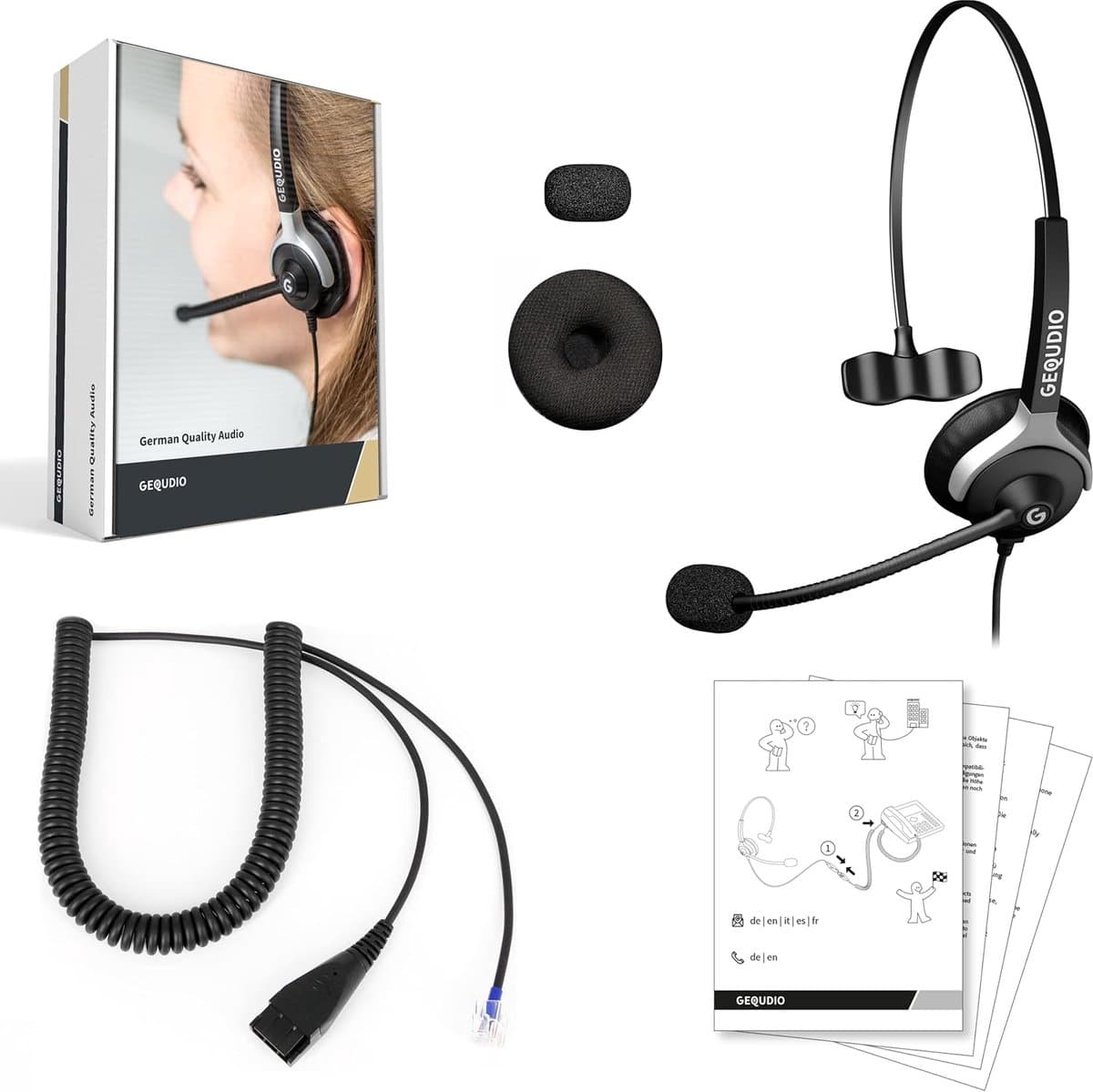 Headset voor Cisco Telefoon - Telefoonkoptelefoon Microfoon - Handsfree Bellen - Lichtgewicht Ontwerp - 60g - Zwart thumbnail 4
